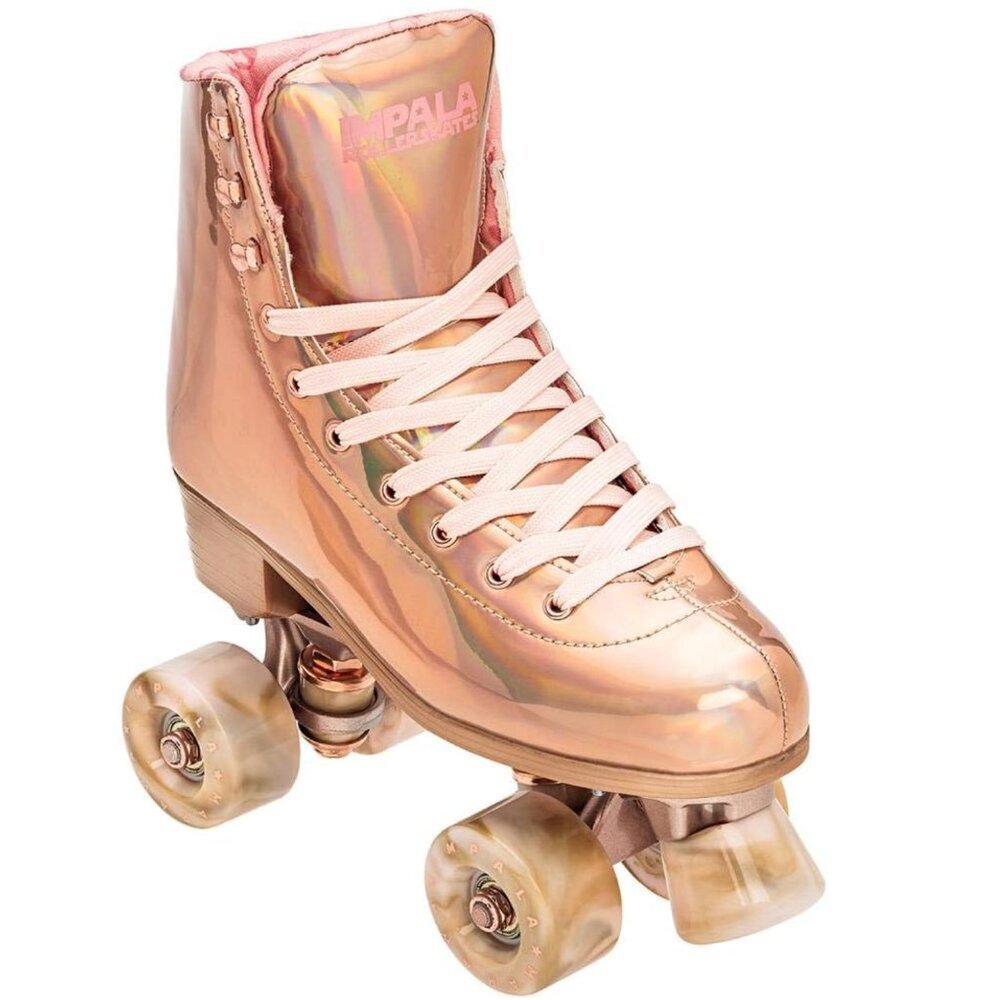 ⭐ Impala Quad Skates – Marawa Rose Holographic Gold | Women’s Size US8 | Worn 2x - Picture 2 of 11
